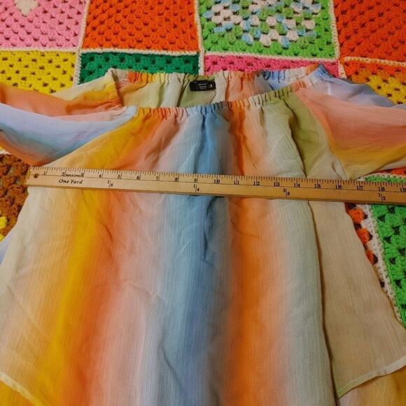 A new Approach A.N.A Size Small Sz S light Sheer Pastel Long Sleeve Bow Sherbet - Picture 3 of 12